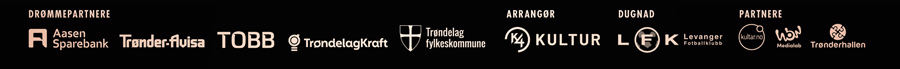 Bilde av sponsorene til Drømmeaften ifm. Billettsalg. Aasen Sparebank Trønder-Avisa, Tobb, TrøndelagKraft Trøndelag Fylkeskommune, Trønderhallen