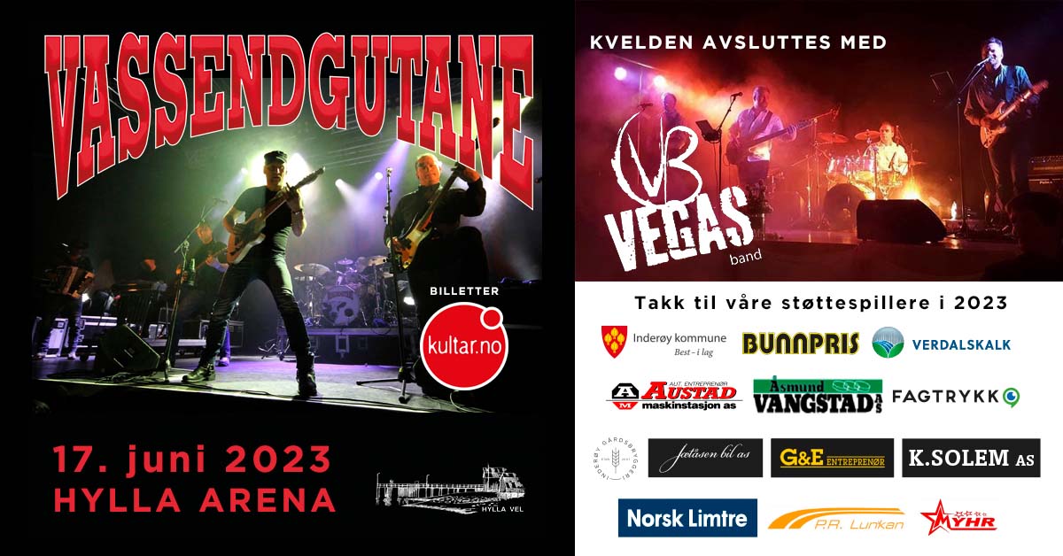 Billettsalg på nett til Vassendgutane og Vegas på Hylla Arena. Det skjer på Røra