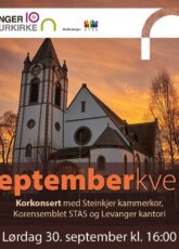 Billettsalg på nett til Septemberkveld i Levanger kirke. Det skjer i Levanger