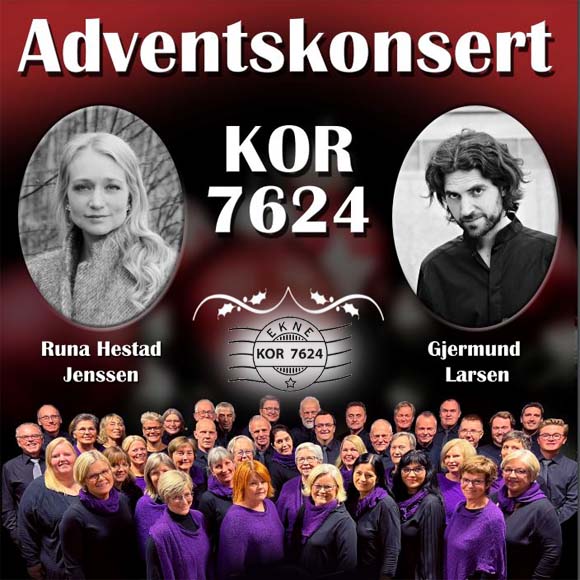 Billettsalg på nett til adventskonsert med kor 7624. det skjer i Levanger.