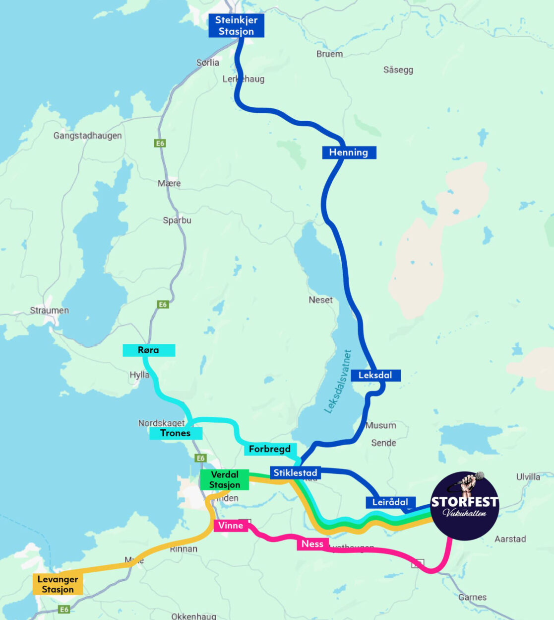 Buss fra Storfesten i Vukuhallen. Billetter selges på Kultar.no