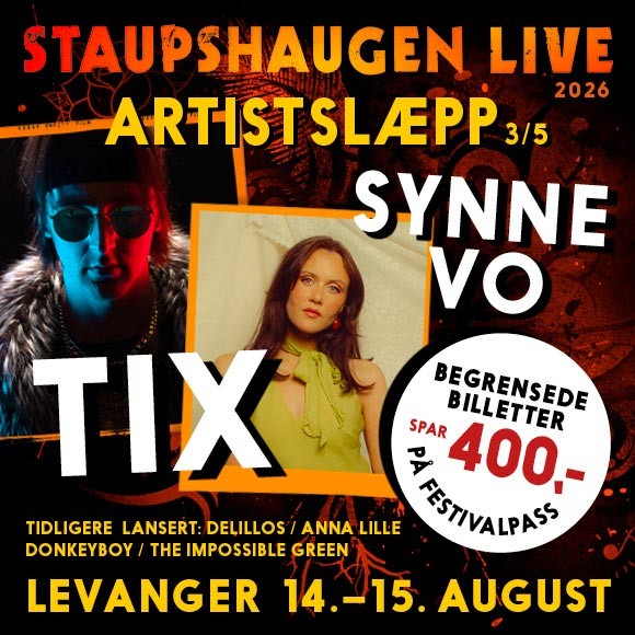 Billettsalg på nett av Kultar til Staupshaugen Live. Det skjer på Levanger.