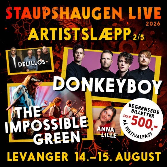 Billettsalg på nett av Kultar til Staupshaugen Live. Det skjer på Levanger.