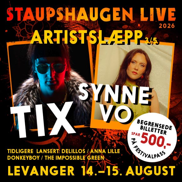 Billettsalg på nett av Kultar til Staupshaugen Live. Det skjer på Levanger.