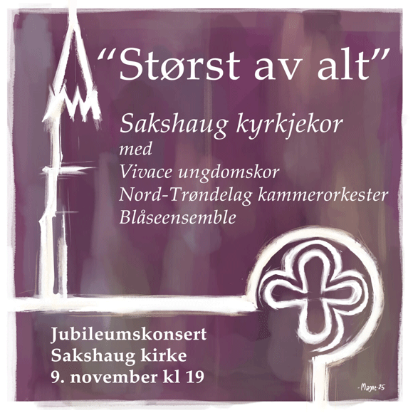 Billettsalg på nett fra kultar til "Størst av alt", jubileumskonsert Sakshaug kyrkjekor. Det skjer på Inderøy.