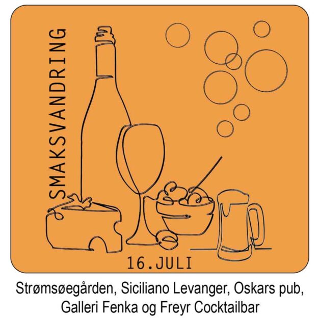 Billettsalg på nett til Smaksvandring på Freyr, Størmsøgården, Fenka, Siciliano og Oskars. Kultar selger billetter. Det skjer i Levanger