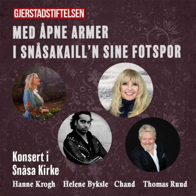 Billettsalg på nett av Kultar til konsertmesse i Snåsa Kirke med Helene Bøksle, Hanne Krogh, Chand og Thomas Ruud arrangert av Gjerstadstiftelsen. Det skjer på Snåsa
