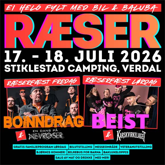 Billettsalg på nett av Kultar til Ræser med Beist og Boinndrag på Stiklestad Camping. Det skjer i Verdal