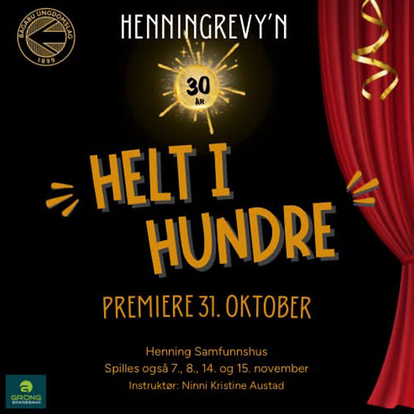 Billettsalg på nett av kultar.no til henningrevyn helt i hundre. Det skjer i Henning og Trøndelag